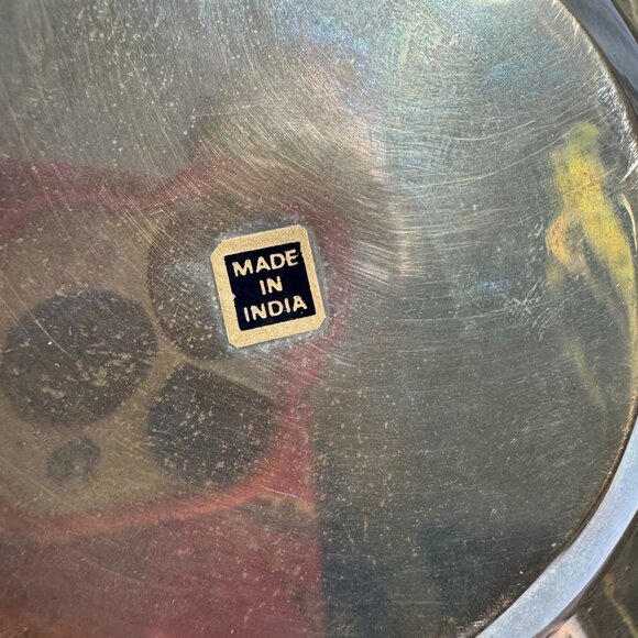 Vintage Hexagonal Brass Ashtray From India Rope design Mid-Century Modern - Picture 5 of 9